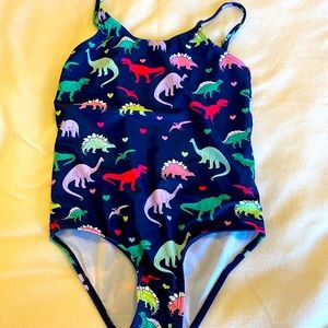 Navy dinosaur one-piece swimsuit size L
